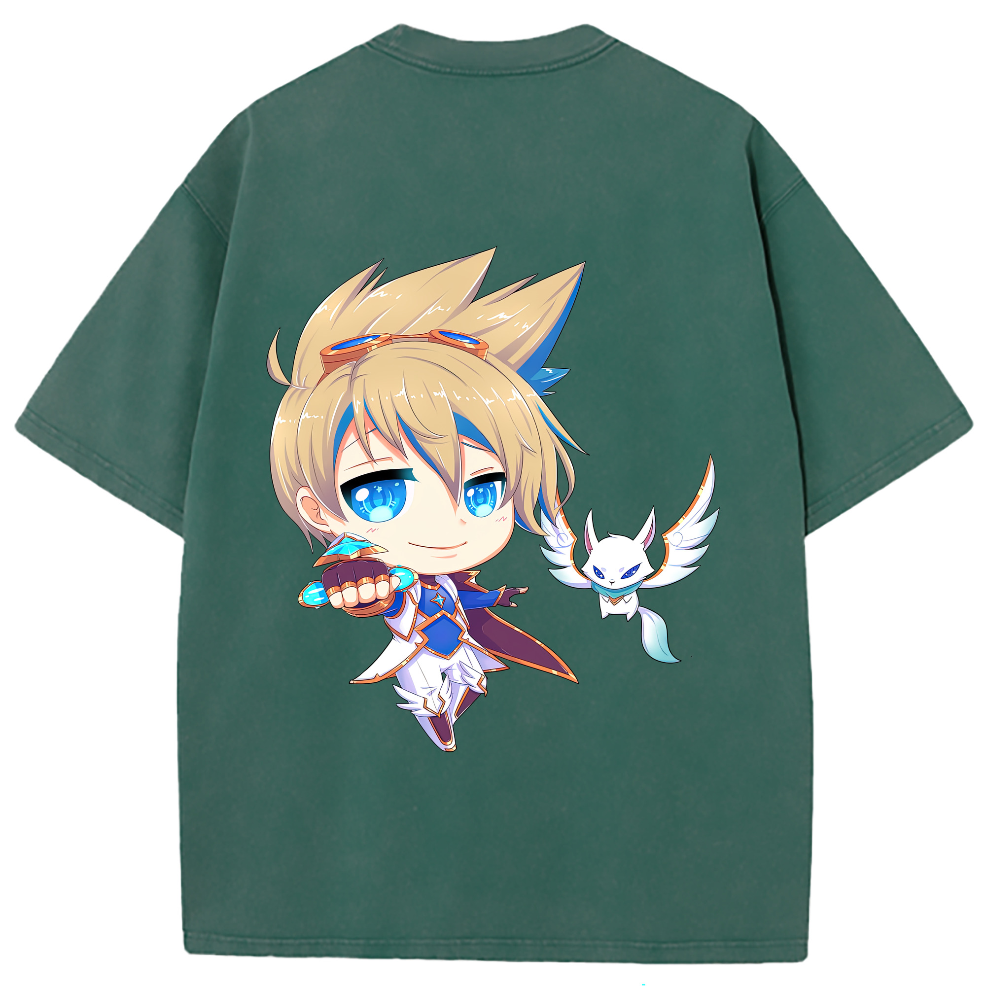 （画像用） リーグ・オブ・レジェンド League of Legends LOL 綿100% ヴィンテージ風 半袖Tシャツ（背面プリント）